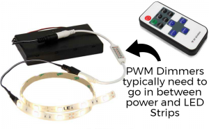 PWM dimmer in series with LED Strip Lights