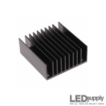 Half-Brick Heatsink - Black Powder Coated Finish with Mounting Holes