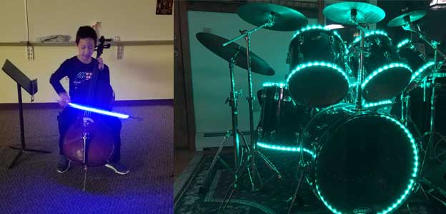 battery-operated led kit used in music applications