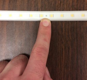 LED strip cut mark