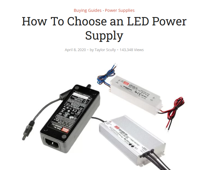 Blog Help Article - How to Choose an LED Power Supply