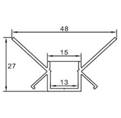 1-meter plaster-in corner mount LED strip channel dimensions