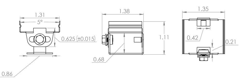 ContractorPro Mounting Clip Dimensions