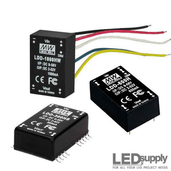 LDB-600LW Mean Well LDB Buck-Boost 600mA CC DC Wired LED Driver 
