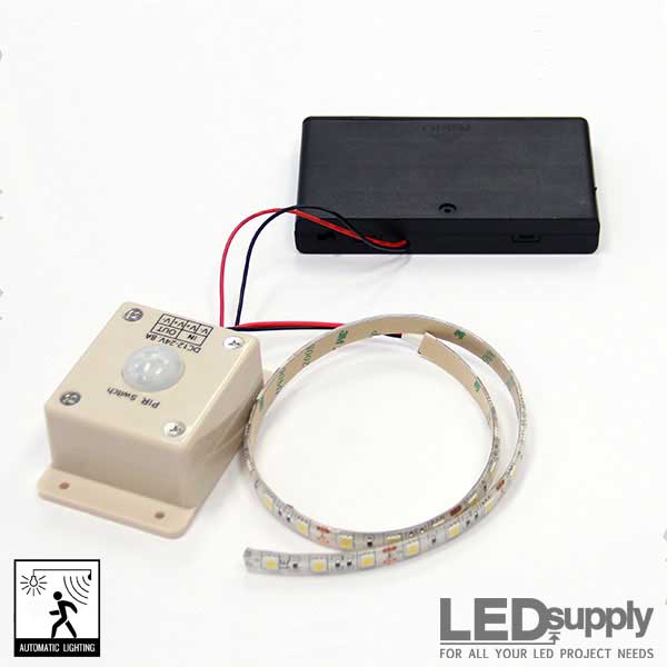 USB Rechargeable Battery LED Strip Light Wireless PIR Motion Sensor Closet Stair 