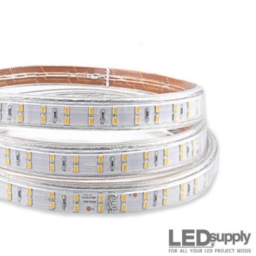 Dual-Row Waterproof Warm-White LED Strip Light — 120V Plug-In, 12W/m, IP66