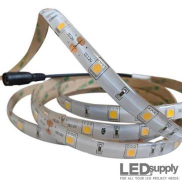 White Waterproof Standard Density LED Strip Light — 12V, 165 lm/ft, IP65