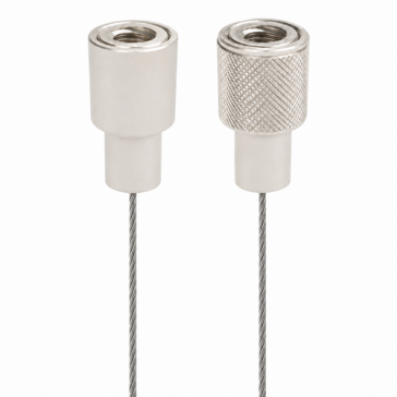 2-Piece Cable Coupler – 1/4-20 Female Thread, Nickel-Plated Brass for 1/16" Aircraft Cable