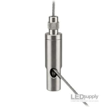 Cable Gripper: Top-Adjusting, 1/4-20 Female Thread, Side-Exit for 1/16" Aircraft Cable