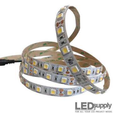 White Indoor High Density LED Strip Light — 24V, 5W/ft, IP20