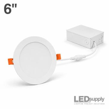 6" Low-Profile Recessed LED Downlight - 1200 Lumens, CCT Selectable