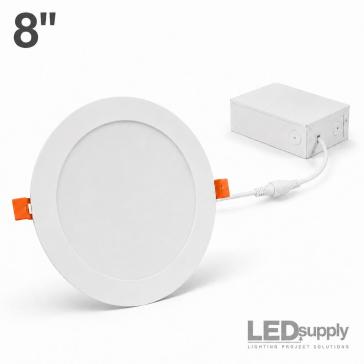 8" Recessed Canless LED Downlight: Ultra-Low Profile Recessed - 1440 Lumens, CCT Selectable
