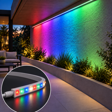 20° Optic RGBW Flexible LED Wall Washer — 24V, 6W/ft, IP67