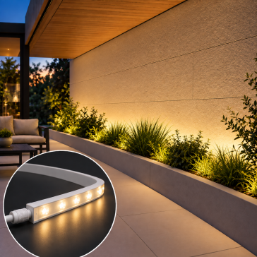 20° Optic White Flexible LED Wall Washer — 24V, 6W/ft, IP67