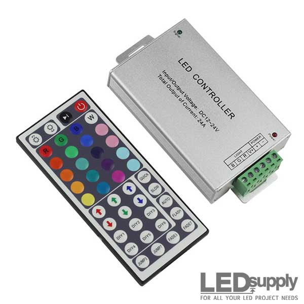 12A/24A 24Key IR Remote Controller Dimmer 5050/2835 RGB LED Strip Light 12-24V 