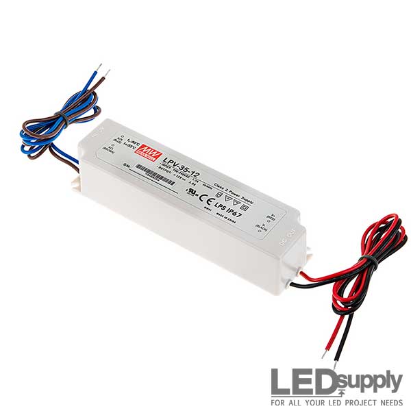 MW Mean Well LPV-20-15 LED Driver 20W 15V IP67 Power Supply  Waterproof 