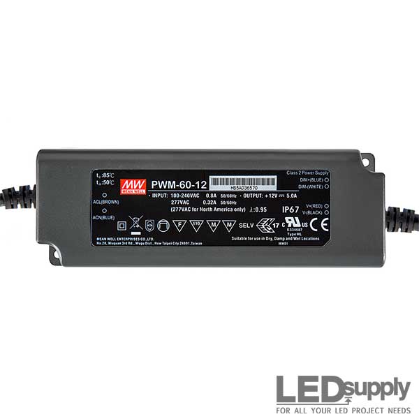 thumbnail image 2 of Mean Well NPF-60-12 LED Power Supply – 60W 12V 5A, IP67, 90-305VAC, Constant Voltage/Current 2 of 5