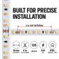 Tunable White Ultra-High Density LED Strip Light - 24V, 2200K-5000K, IP20