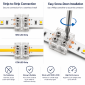 SureClamp™ 2-Pin (White) IP20 Connector for 10mm LED Strips - Strip-to-Strip - Screw-Down Solderless Design
