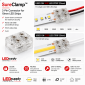 SureClamp™ 2-Pin (White) IP20 Connector for 10mm LED Strips - Strip-to-Wire - Screw-Down Solderless Design