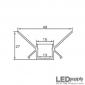 Plaster-In Corner Mount LED Channel, 48mm with Flat Diffuser Lens