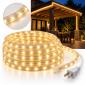 AC Plug-in IP65 Waterproof White LED Rope Light — 110VAC, Max 150FT