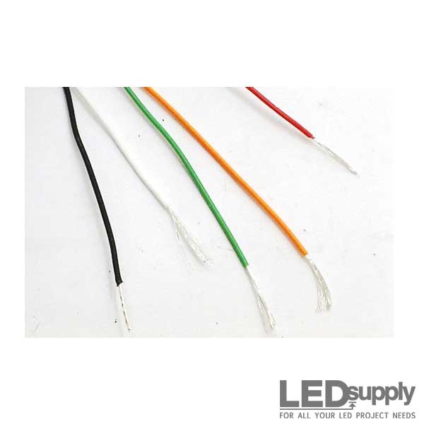 Stranded Wire: White, 24 AWG, 60 Feet