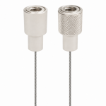 2-Piece Cable Coupler – 1/4-20 Female Thread, Nickel-Plated Brass for 1/16" Aircraft Cable