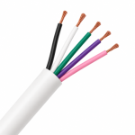 White 5-Conductor Fixture Power & Control (0-10V Dimming) Cable