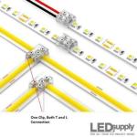 SureClamp™ 2-Pin (White) IP20 Connector for 10mm LED Strips - T+L Style - Screw-Down Solderless Design-2822
