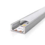 Slim 16mm Surface Mount LED Channel Kit for 10mm/0.5" LED Strip - 1M Length inc. Optical Lens & End Caps