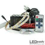 IP65 LED Strip Lighting Kit: 16ft (5M) White LEDs (80+CRI): Inc. Controller + Remote