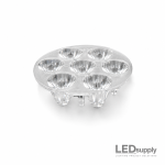 Optic: 40mm 7-Up TIR Lens Array - Narrow Spot LED Optic - Khatod PL121106