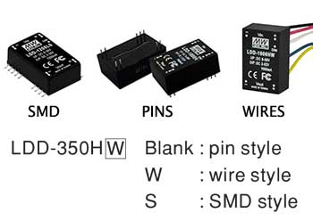 MW Mean Well Original LDD-500HS 9-56V 500mA DC-DC Constant Current Step-Down LED Driver 